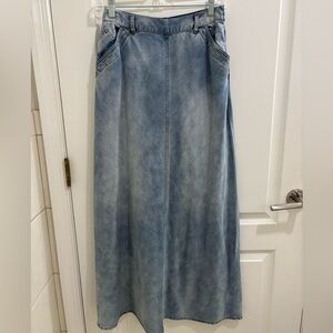 Denim Blue Midi Skirt